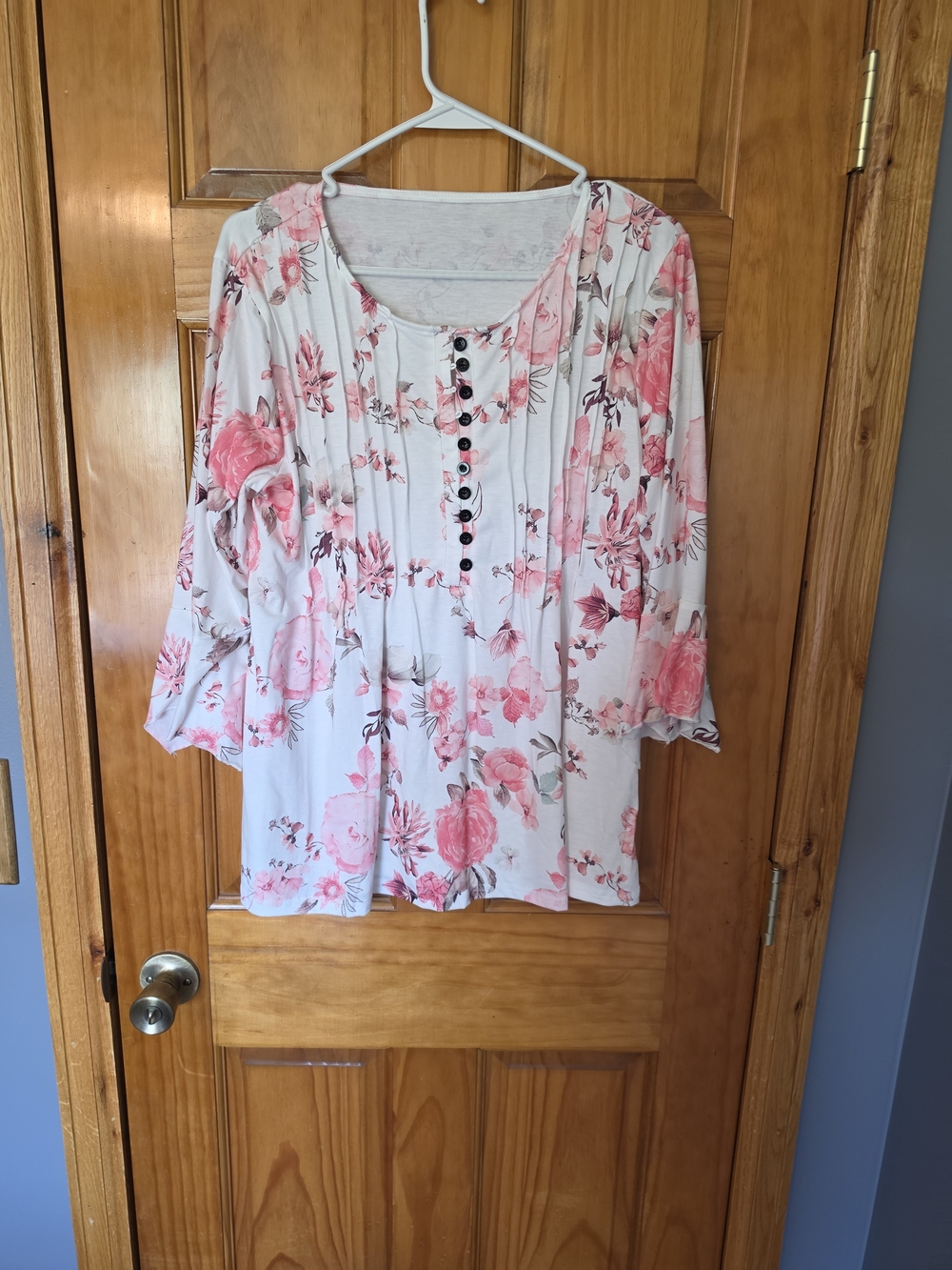 Floral Button-Front Women’s Top - Pink Floral